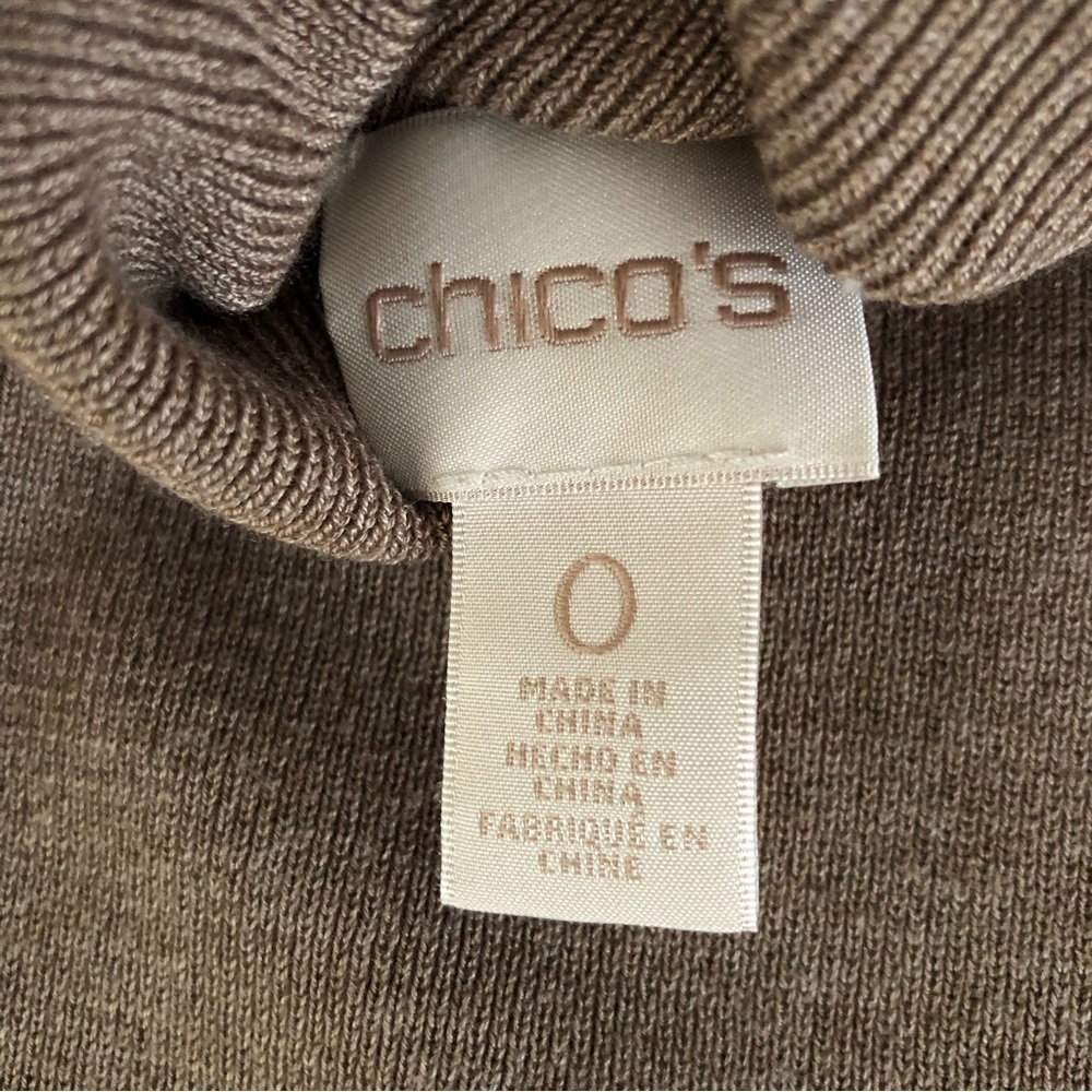 Chico’s Taupe Rayon Turtleneck Sweater S - Picture 7 of 9
